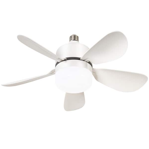 16 in. Dimmable LED Indoor White Ceiling Fan with Light and Remote Control with White Color Blades
