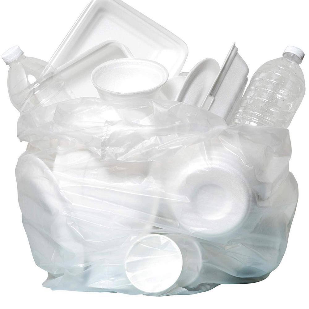 45 Gallon Clear High Density Plastic Trash Bags