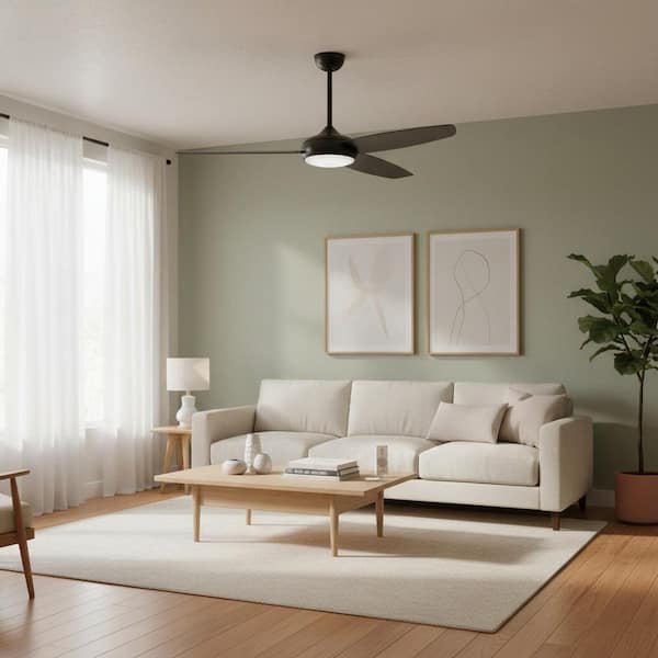 Concept IV 54 in. Integrated LED Indoor/Outdoor Coal Smart Ceiling Fan with Light and Remote Control