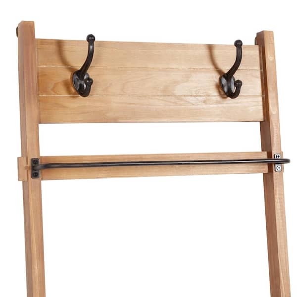76 in. Brown Wood 5 Rack Ladder