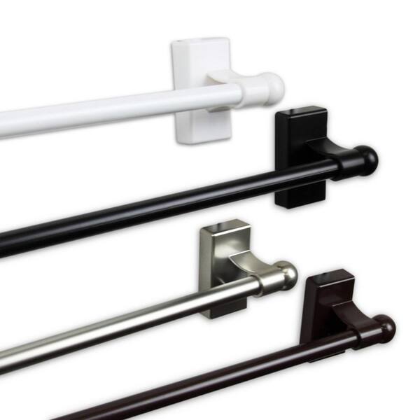 Rod Deysne 28 In 48 Single Curtain White With Finial Mag28 01 The Home Depot - How To Hang A Curtain Rod On Metal Door