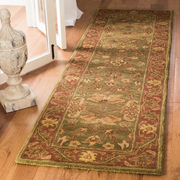 Golden Jaipur Green/Rust 2 ft. x 8 ft. Border Runner Rug
