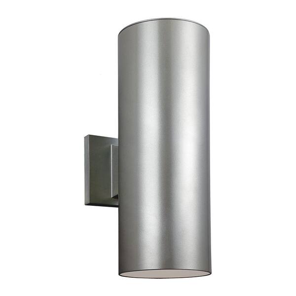 Generation Lighting Outdoor Cylinder Collection Painted Brushed Nickel Wall Lantern