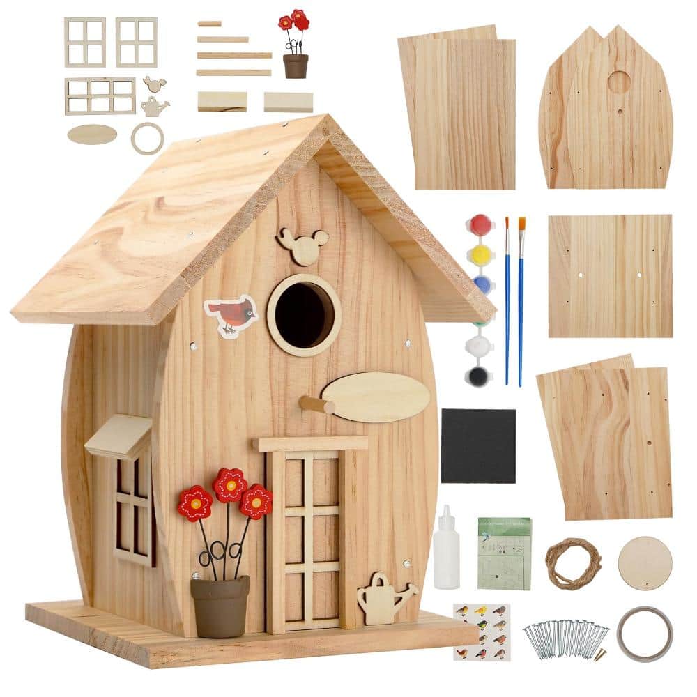 7 x 7 x 9.9 in Birdhouse Kit Paintable Natural Wood 1-Piece price history on PriceWatchPro