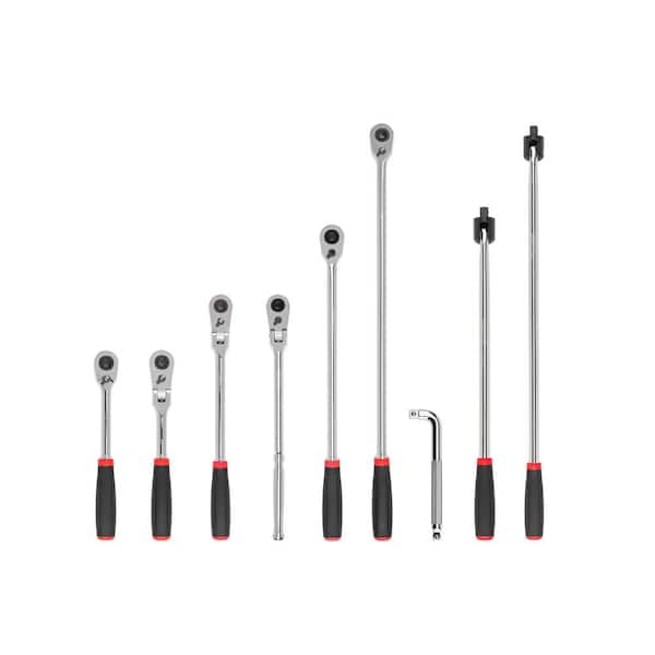 TEKTON 1/2 in. Drive Quick-Release Comfort Grip Ratchet, L-Handle, and Breaker Bar Set (9-Piece)