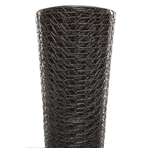 Acorn International 1.5 ft. x 150 ft. 16-Gauge Metal Black Vinyl Coated Poultry Netting