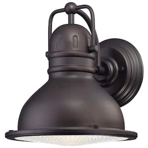 Orson 1-Light Oil Rubbed Bronze Outdoor Integrated Dimmable LED Wall Mount Lantern