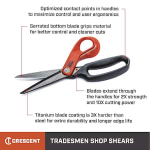 Wiss 10 in. Heavy Duty Titanium Coated Tradesmen Scissors