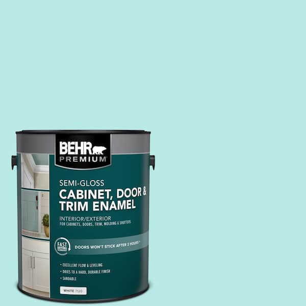 BEHR PREMIUM 1 gal. #P450-2 Tahitian Breeze Semi-Gloss Enamel Interior/Exterior Cabinet, Door & Trim Paint