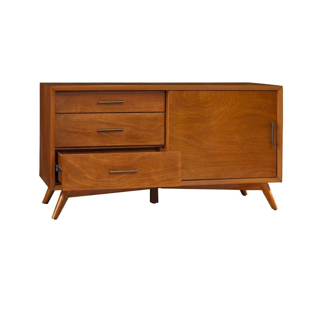 Flynn Acorn Mid-Century Modern Mahogany TV Console with Cabinet
