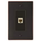 Ansley 1 Gang Phone Metal Wall Plate - Aged Bronze