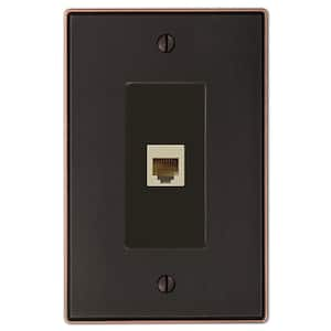 Ansley 1 Gang Phone Metal Wall Plate - Aged Bronze