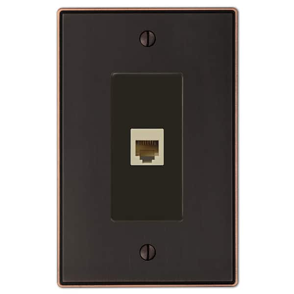 AMERELLE Ansley 1 Gang Phone Metal Wall Plate - Aged Bronze