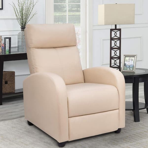 Beige Vintage Motion Recliner with Tight Back & Seat Cushions and Pillow  Top Arm & Cup Holder - On Sale - Bed Bath & Beyond - 38338426