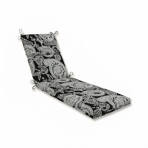 Paisley 21 in. x 28.5 in. Deep Seating Outdoor Chaise Lounge Cushion in Black/Ivory Addie