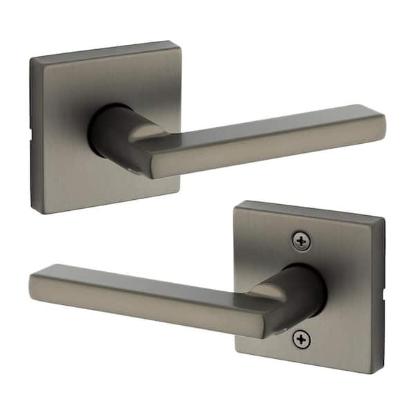 Kwikset Halifax Gunmetal Square Rose Hall/Closet Door Handle