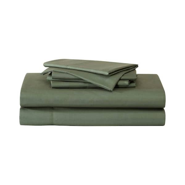 Logan Collection 6-Piece Olive Green Microfiber King Sheet Set