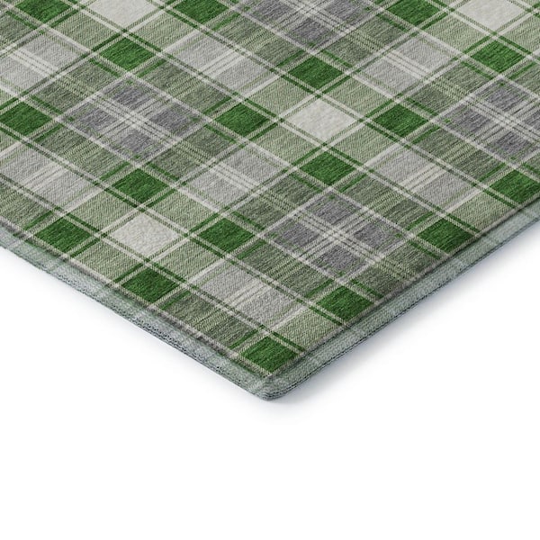 Mayfield Premium Machine Washable Abstract AMF1817 Green 10 ft. x 14 ft. Area Rug