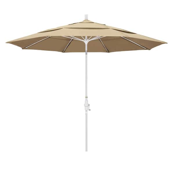 California Umbrella 11 ft. Fiberglass Collar Tilt Double Vented Patio Umbrella in Beige Pacifica