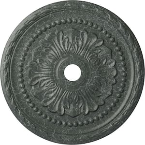 1-3/4" x 31-1/2" x 31-1/2" Polyurethane Palmetto Ceiling Medallion, Athenian Green Crackle