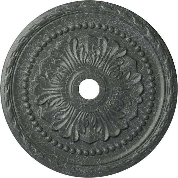 Ekena Millwork 1-3/4" x 31-1/2" x 31-1/2" Polyurethane Palmetto Ceiling Medallion, Athenian Green Crackle