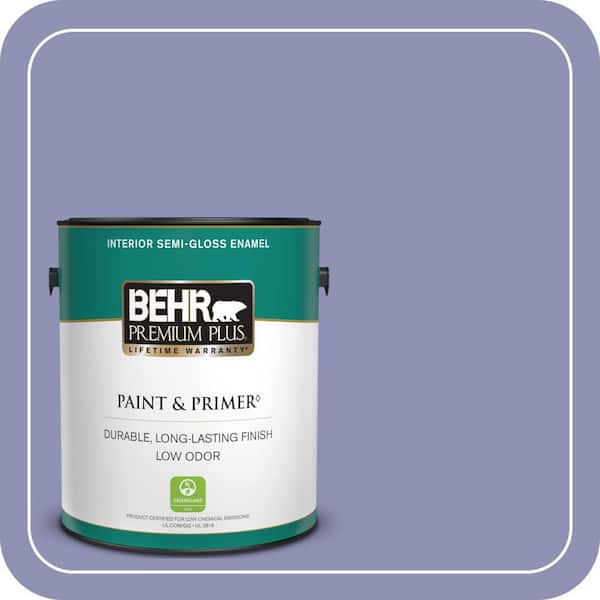 BEHR PREMIUM PLUS 1 gal. #630D-5 Wild Wisteria Semi-Gloss Enamel Low Odor Interior Paint & Primer