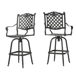 Nina Swivel Metal Outdoor Bar Stool (2-Pack)