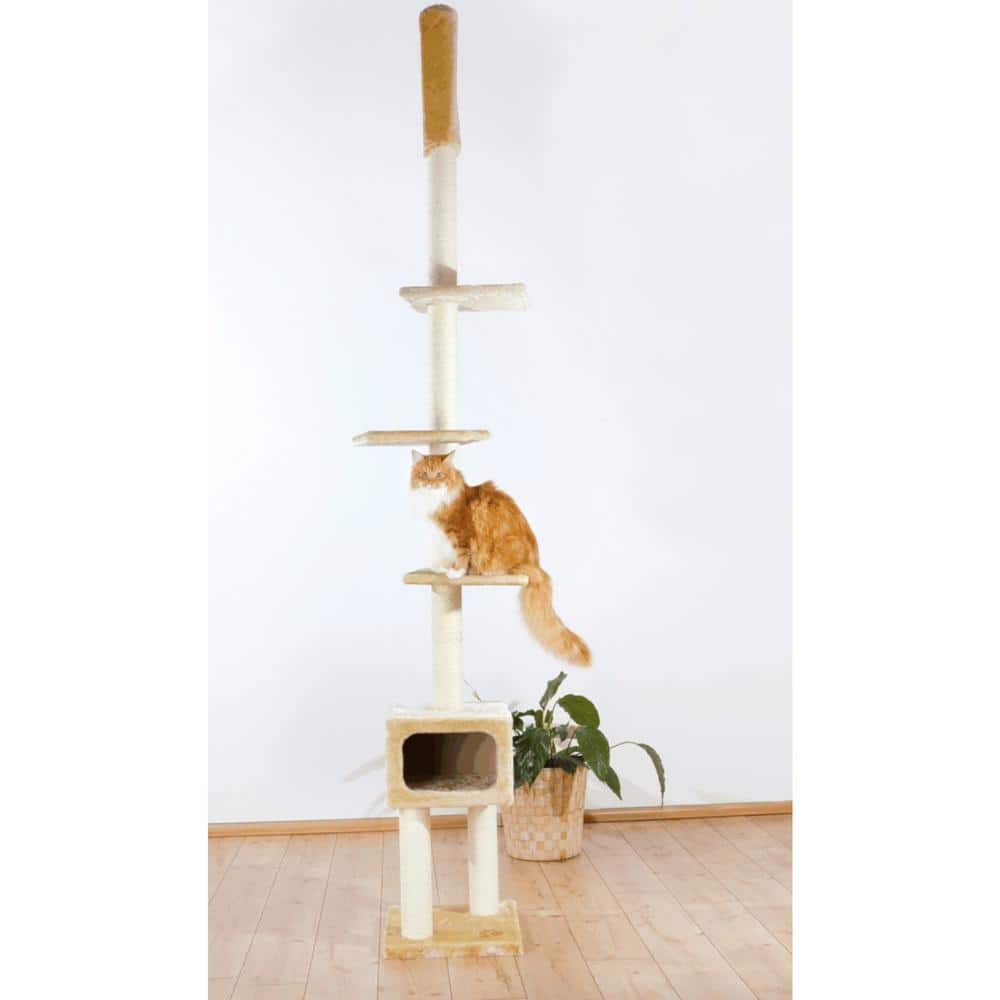 Santander Adjustable Beige Sisal Cat Tower with Condo