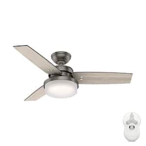 Sentinel 44 in. Indoor Brushed Slate Ceiling Fan with Remote with Light Kit