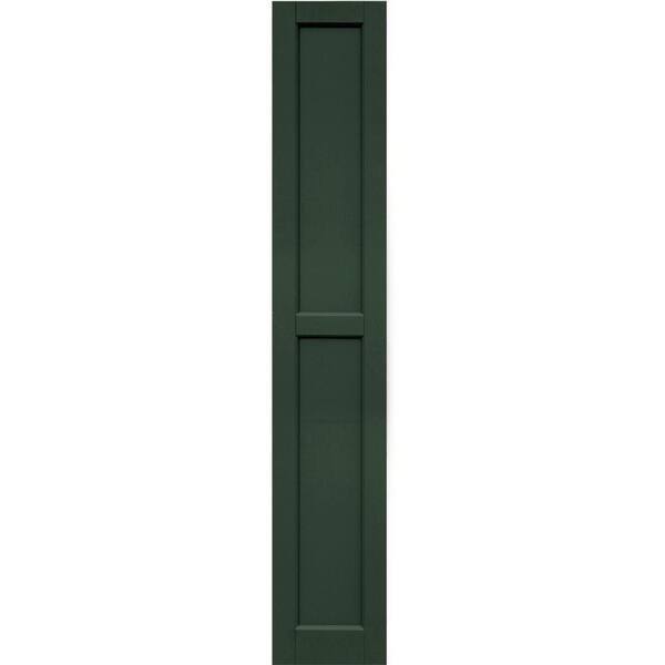 Winworks Wood Composite 12 in. x 70 in. Contemporary Flat Panel Shutters Pair #656 Rookwood Dark Green