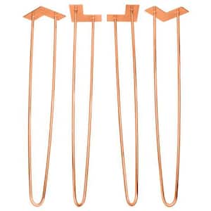 3/8 in. Dia. 28 in. Rose Gold Hairpin Legs (4-Pack)