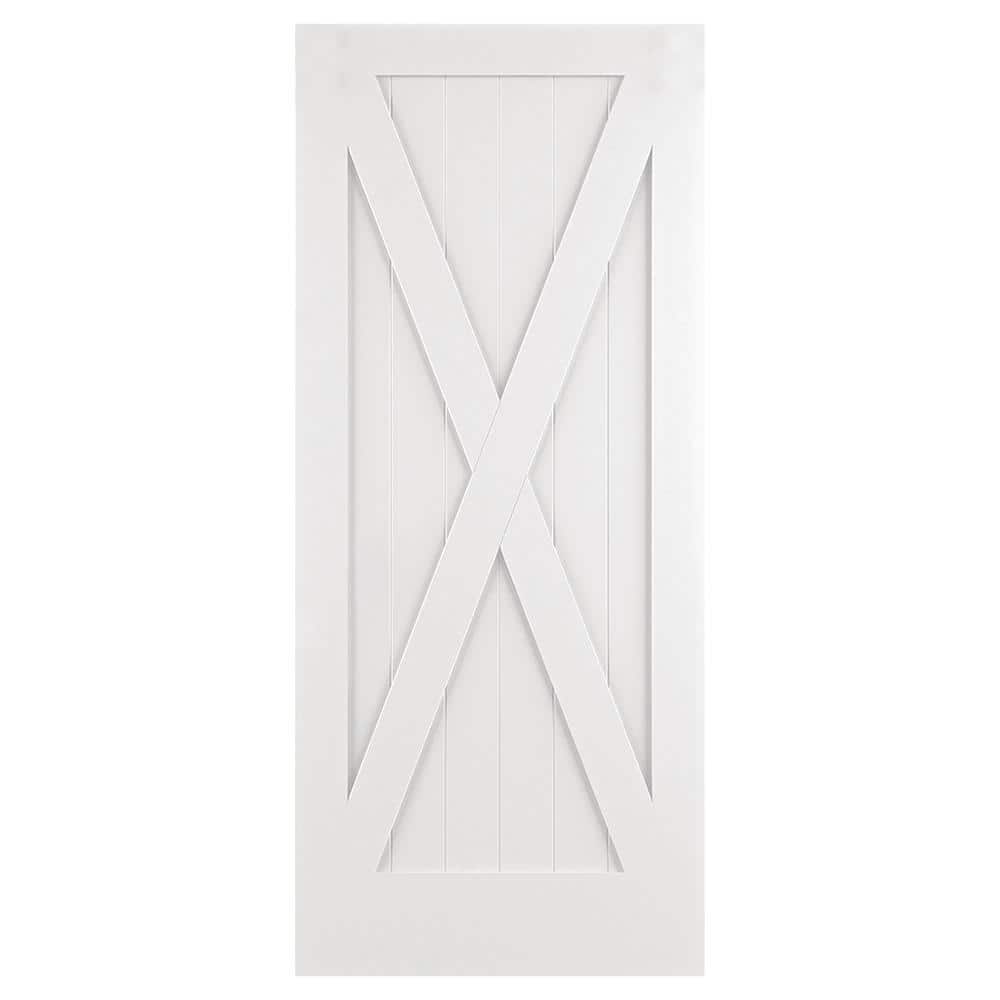 Builders Choice 42 in. x 84 in. X Panel VGroove Square Sticking Primed