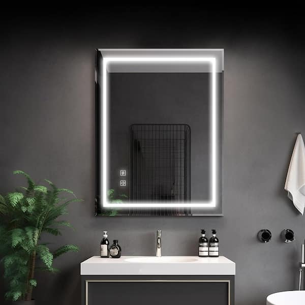 Dovelina 31 in. W x 39 in. H Rectangular Frameless LED Light Wall Bathroom Vanity Mirror