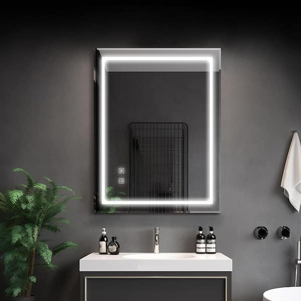 NEUTYPE 31 in. W x 39 in. H Rectangular Frameless LED Light Wall Bathroom Vanity Mirror
