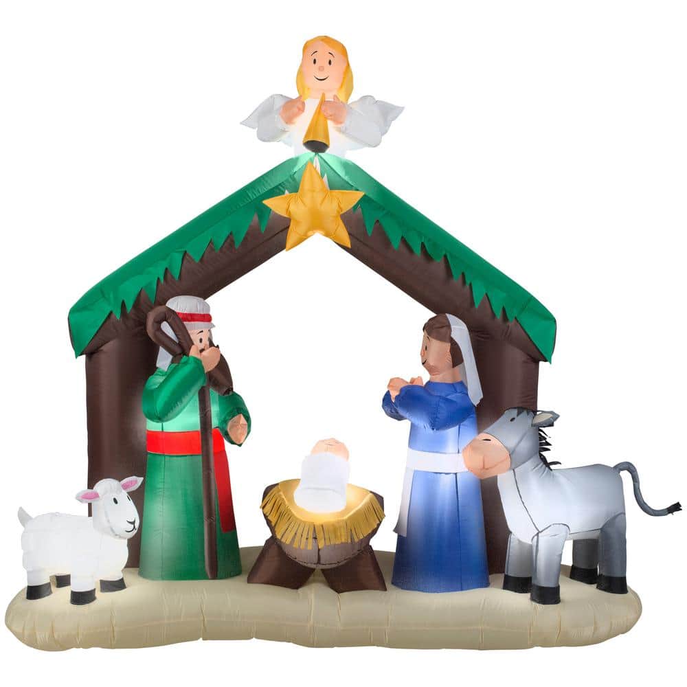 National Tree Company Airblown 79 in. Inflatable Nativity Scene GE9 ...