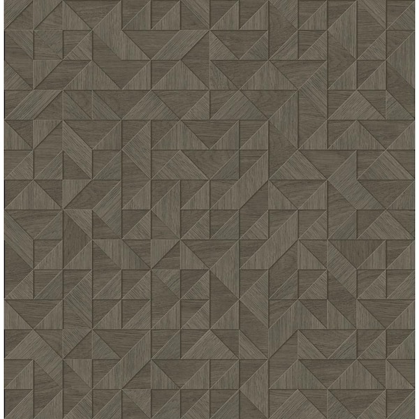 A-Street Prints Gallerie Taupe Geometric Wood Paper Strippable Wallpaper (Covers 56.4 sq. ft.)