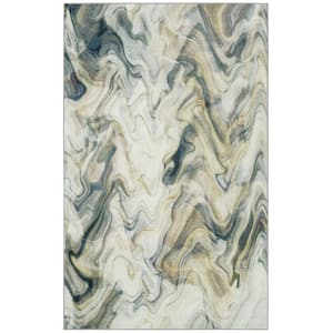 Wavelength Neutral 5 ft. x 8 ft. Abstract Area Rug