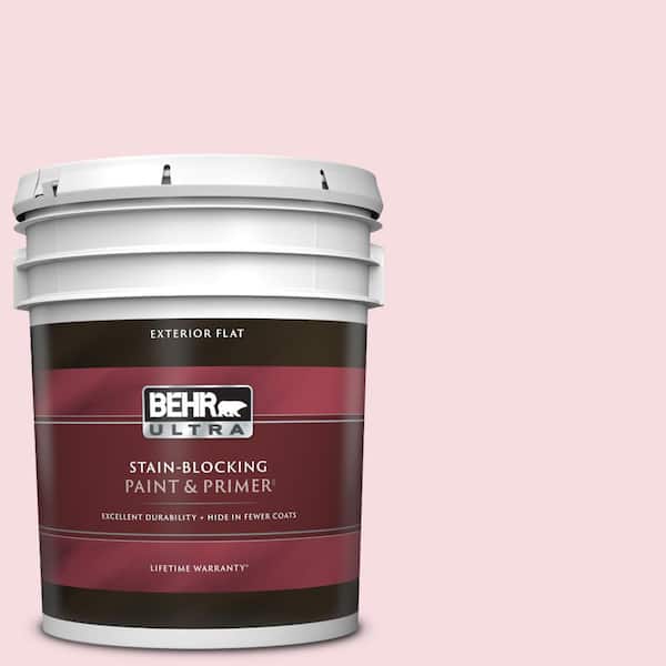 BEHR ULTRA 5 gal. #120A-2 Delicate Rose Flat Exterior Paint & Primer