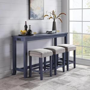 Dremmend 4-Piece Blue Counter Height Table Set
