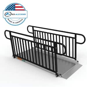 GATEWAY 3G 7 ft. Aluminum Solid Surface Wheelchair Ramp with Black Vertical Picket Handrails