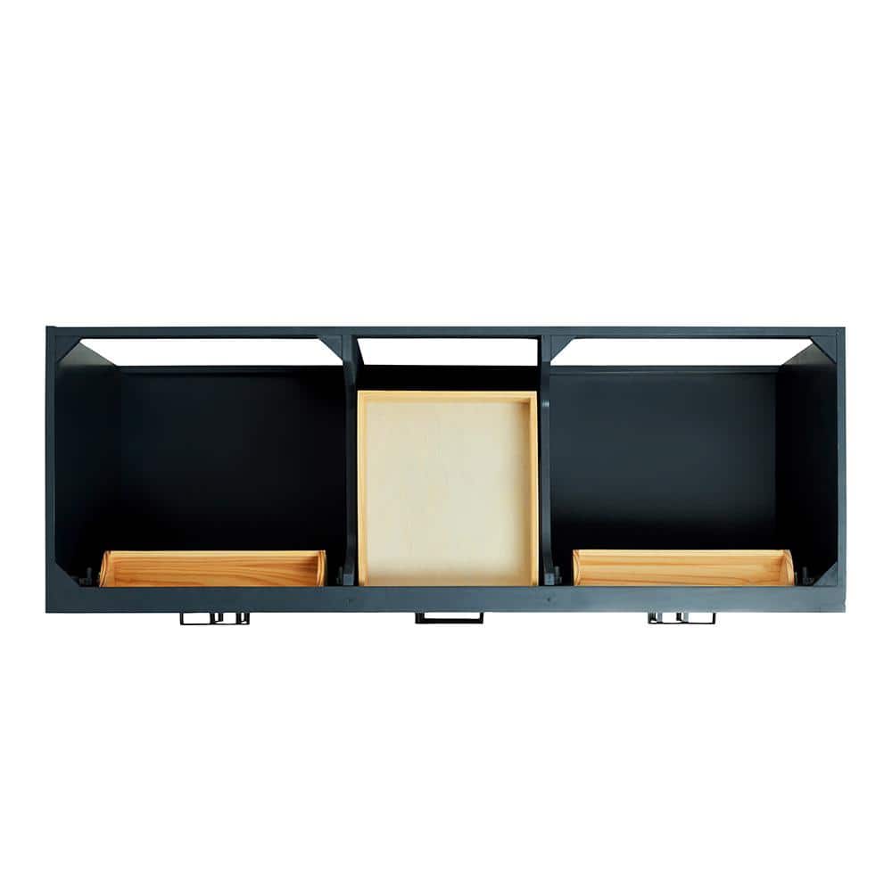 Midnight Blue 60'' Double Freestanding Hardwood Vanity Base