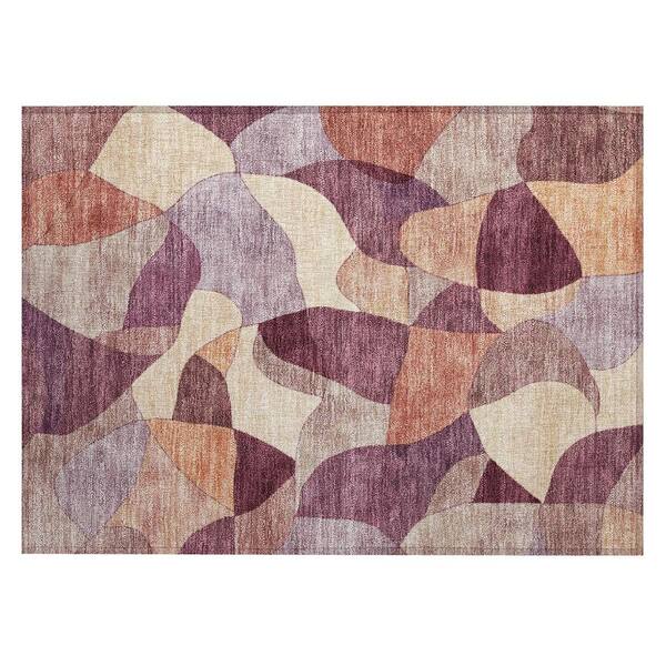 Chantille Machine Washable Indoor/Outdoor Abstract ACN2814 Merlot 3 ft. x 4 ft. Area Rug