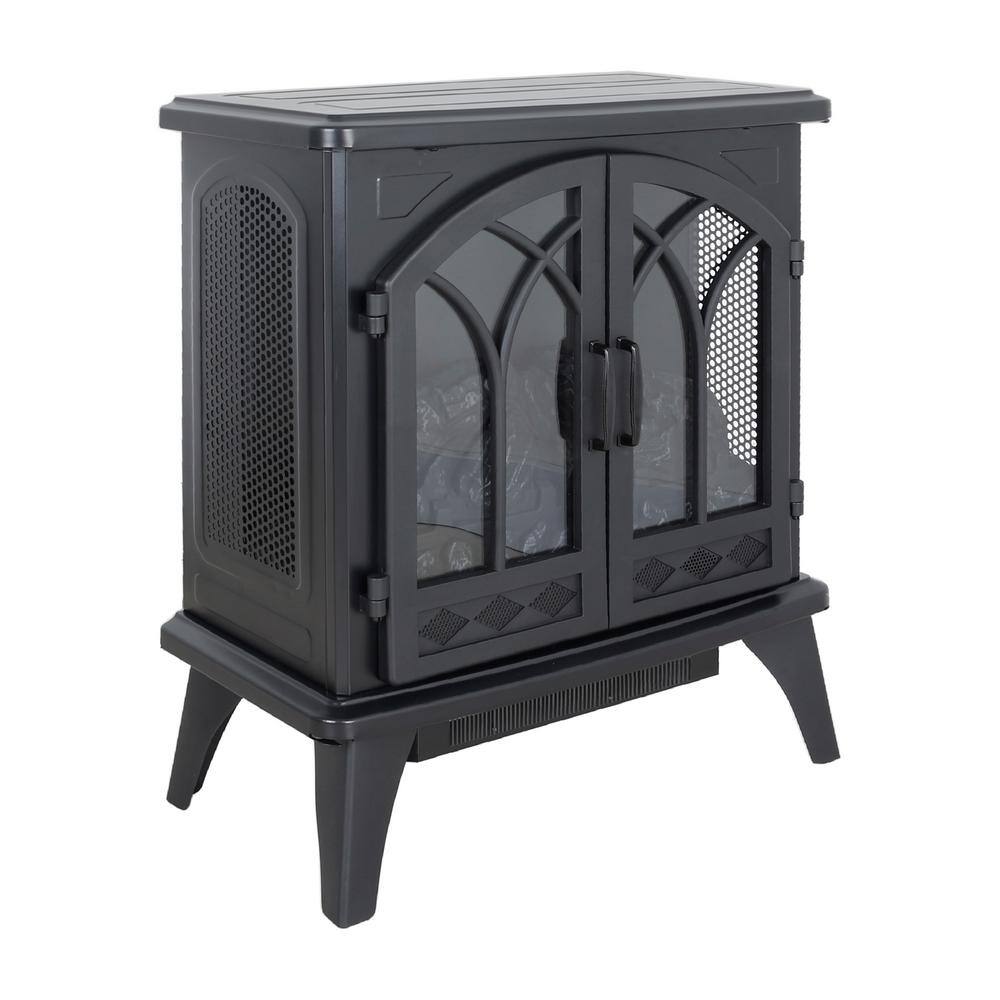 12 in. Freestanding Electric Infrared Quartz Fireplace Stove with remote control -  Siavonce, W1769112701