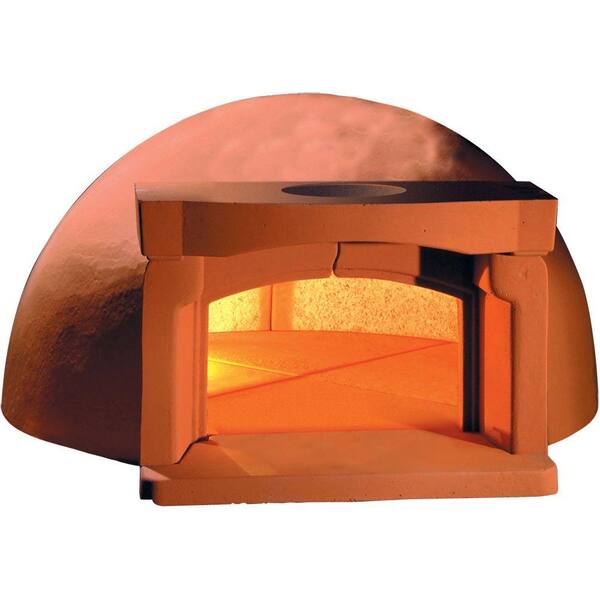 Alfa Pizza Traditional 110 with Vent and Support (10-Piece) with 43.3 in. Dia Outdoor Wood Burning Oven Refractory Built-In