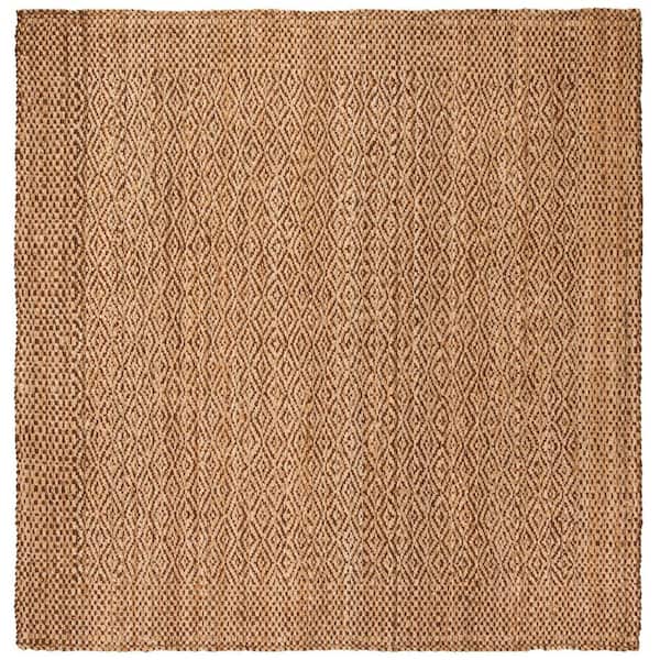 SAFAVIEH Natural Fiber Beige/Brown 7 ft. x 7 ft. Square Border Area Rug