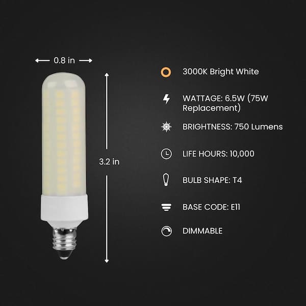 Feit Electric 75-Watt Equivalent Bright White (3000K) T4 Mini 