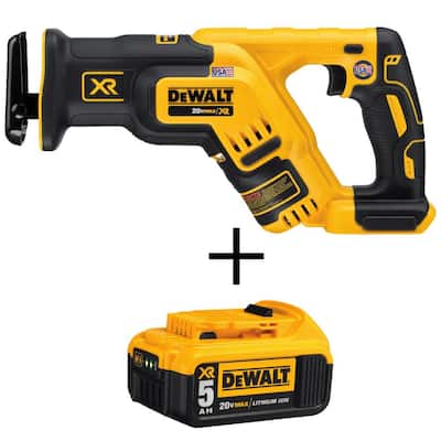DEWALT 20V MAX Cordless Reciprocating Saw, (2) 20V MAX XR Premium  Lithium-Ion 5.0Ah Batteries, and Charger DCB2052CKW380B - The Home Depot
