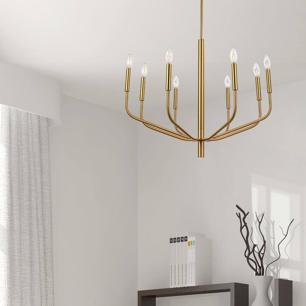 Eleanor 8-Light Aged Brass Candle Chandelier