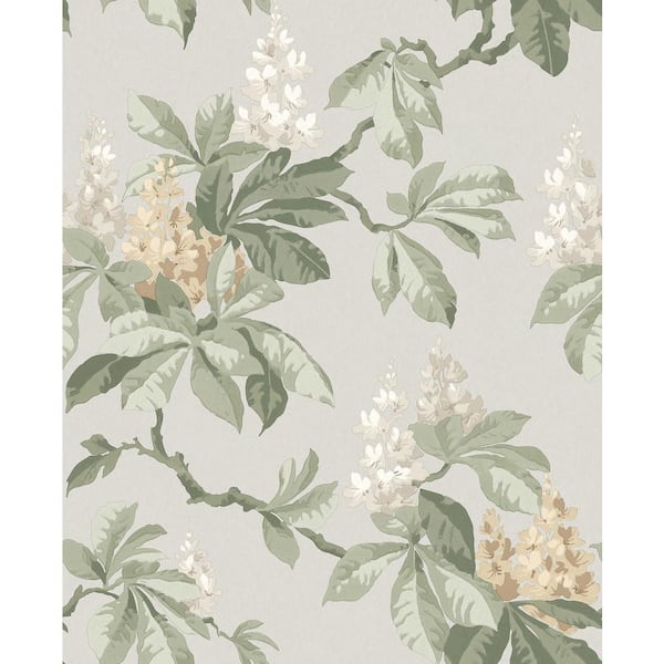 Advantage Grey Chestnut Floral Wallpaper Sample
