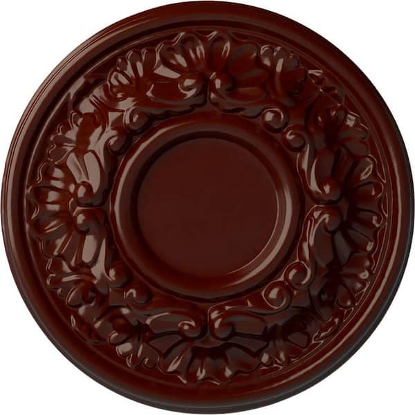 Ekena Millwork 1-1/8" x 7-1/2" x 7-1/2" Polyurethane Odessa Ceiling Medallion, Brushed Mahogany